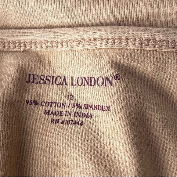 JESSICA LONDON STRETCH COTTON CAMI NEW KHAKI WOMENS 12 - Picture 6 of 7